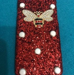Red Glitter Bee Case